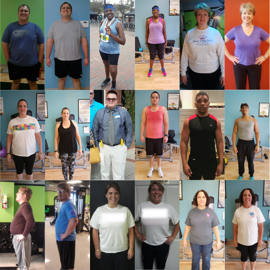 Before and after transformations at Body By Wally, showcasing the incredible fitness progress achieved by our clients in Augusta.